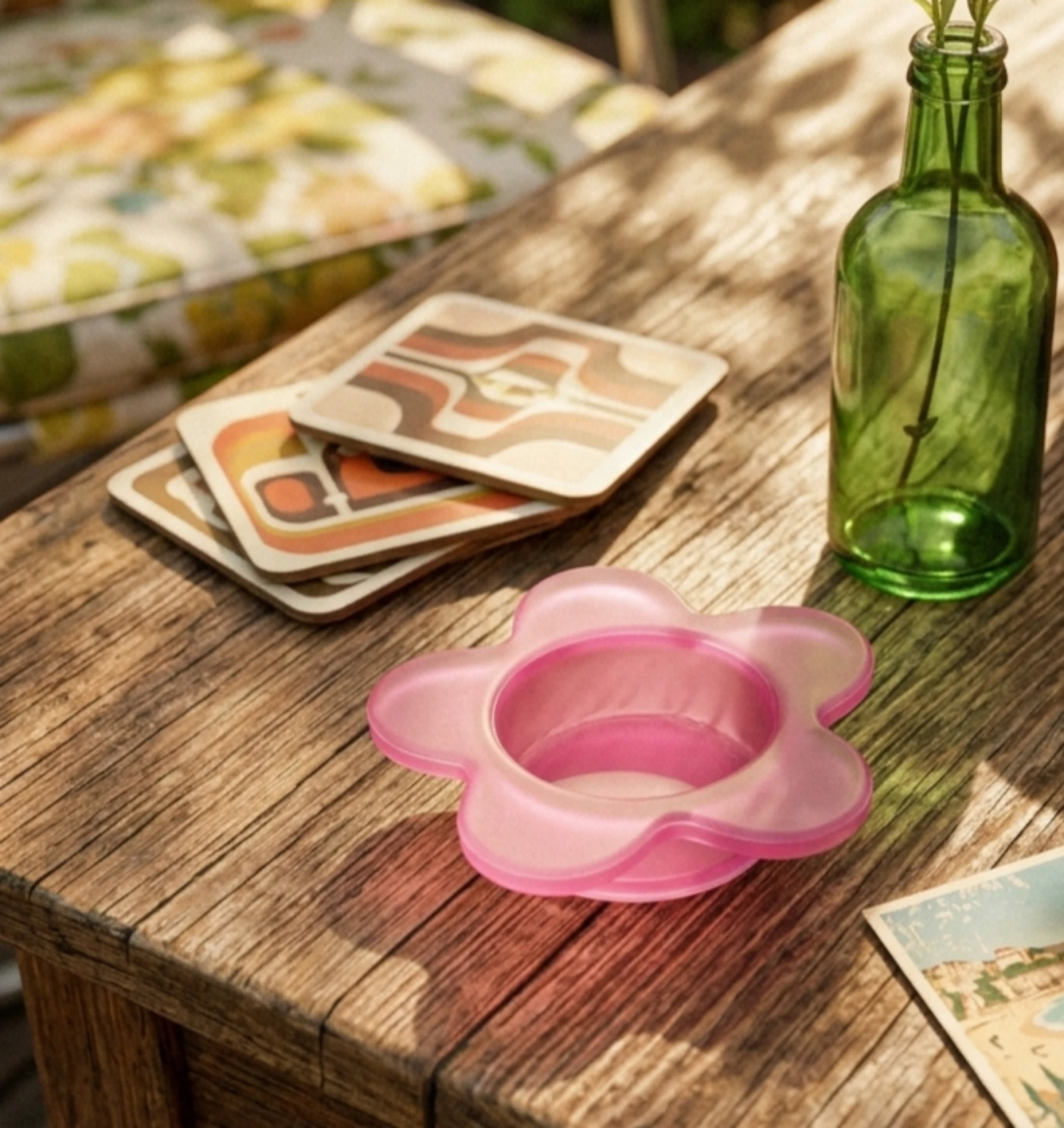 Bougeoir rose 🩷 déco rétro pop